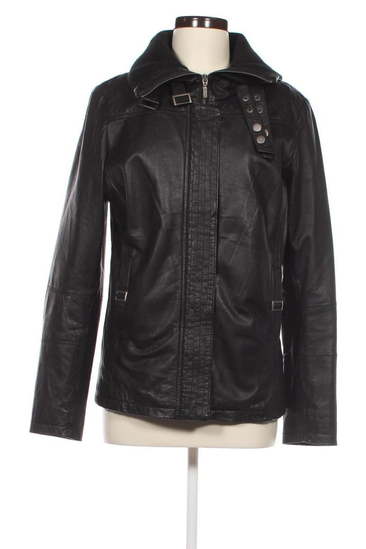 Γυναικείο δερμάτινο μπουφάν, Μέγεθος XL, Χρώμα Μαύρο, Τιμή 66,19 €
