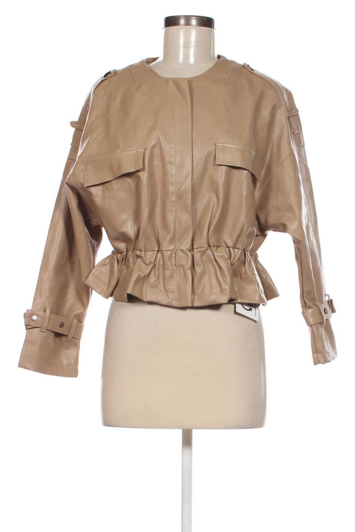 Damen Lederjacke, Größe S, Farbe Beige, Preis 16,34 €