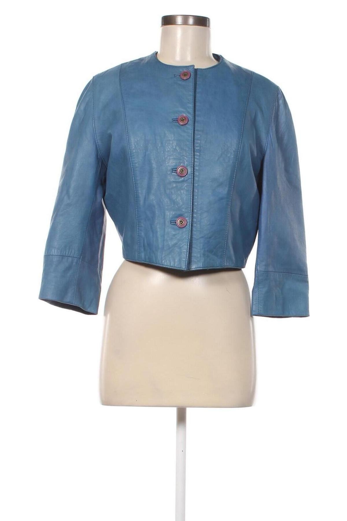 Damen Lederjacke, Größe M, Farbe Blau, Preis € 41,06