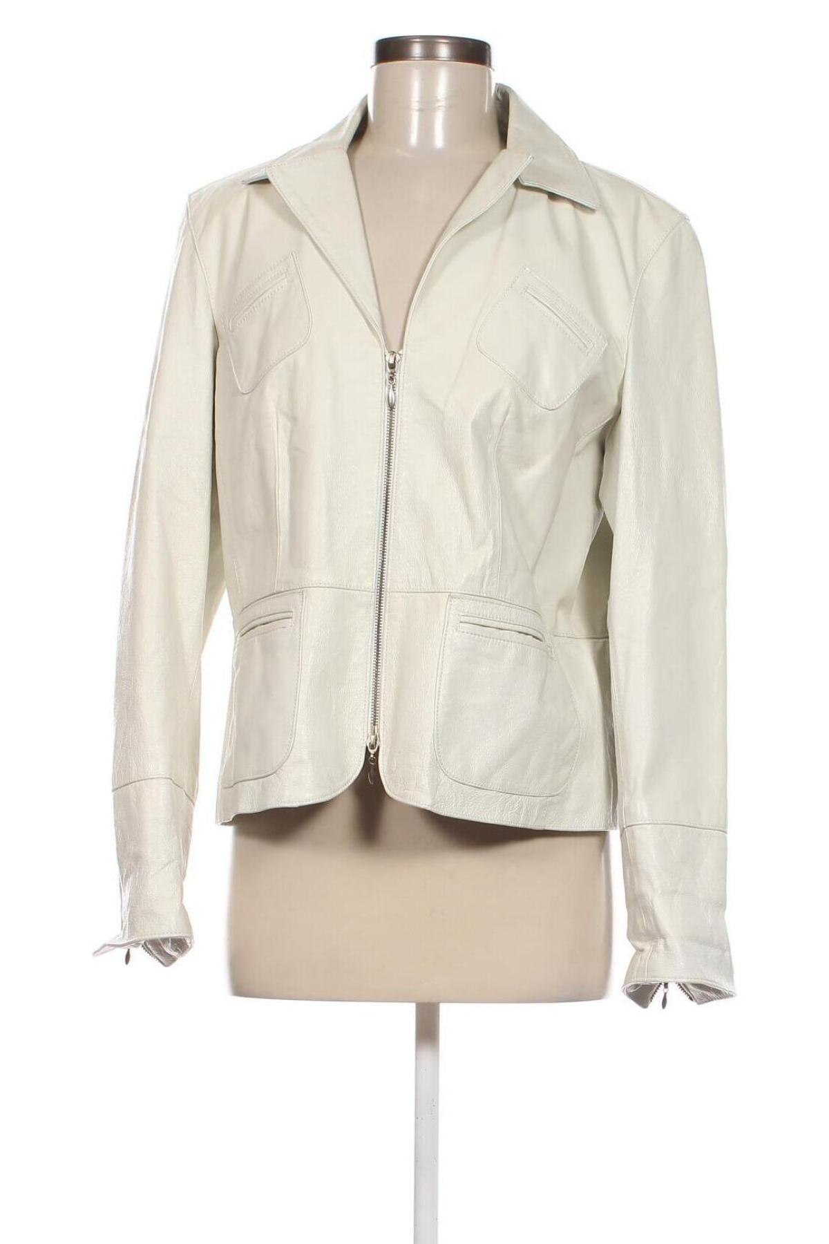 Γυναικείο δερμάτινο μπουφάν Alba Moda, Μέγεθος XL, Χρώμα Λευκό, Τιμή 88,45 €