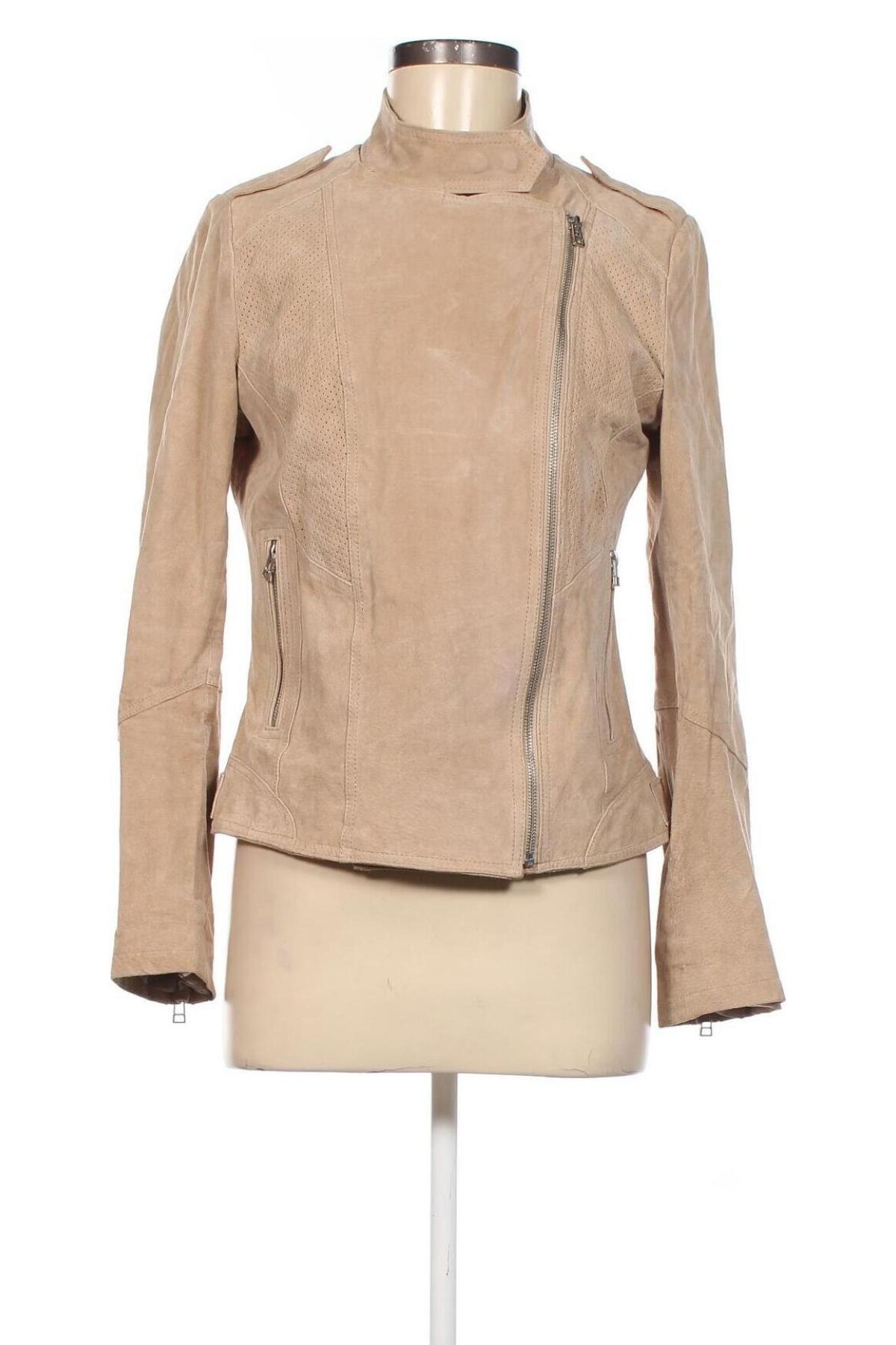 Damen Lederjacke C&A, Größe L, Farbe Beige, Preis 48,40 €