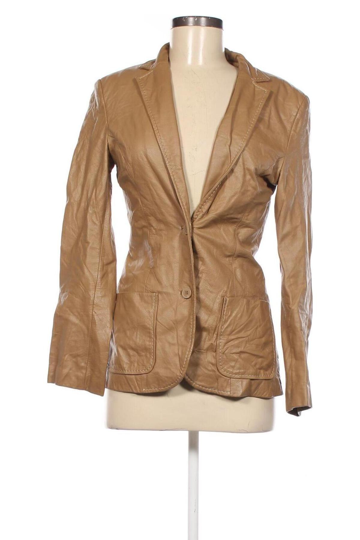 Dámska kožená bunda  Hennes, Veľkosť S, Farba Béžová, Cena  27,30 €