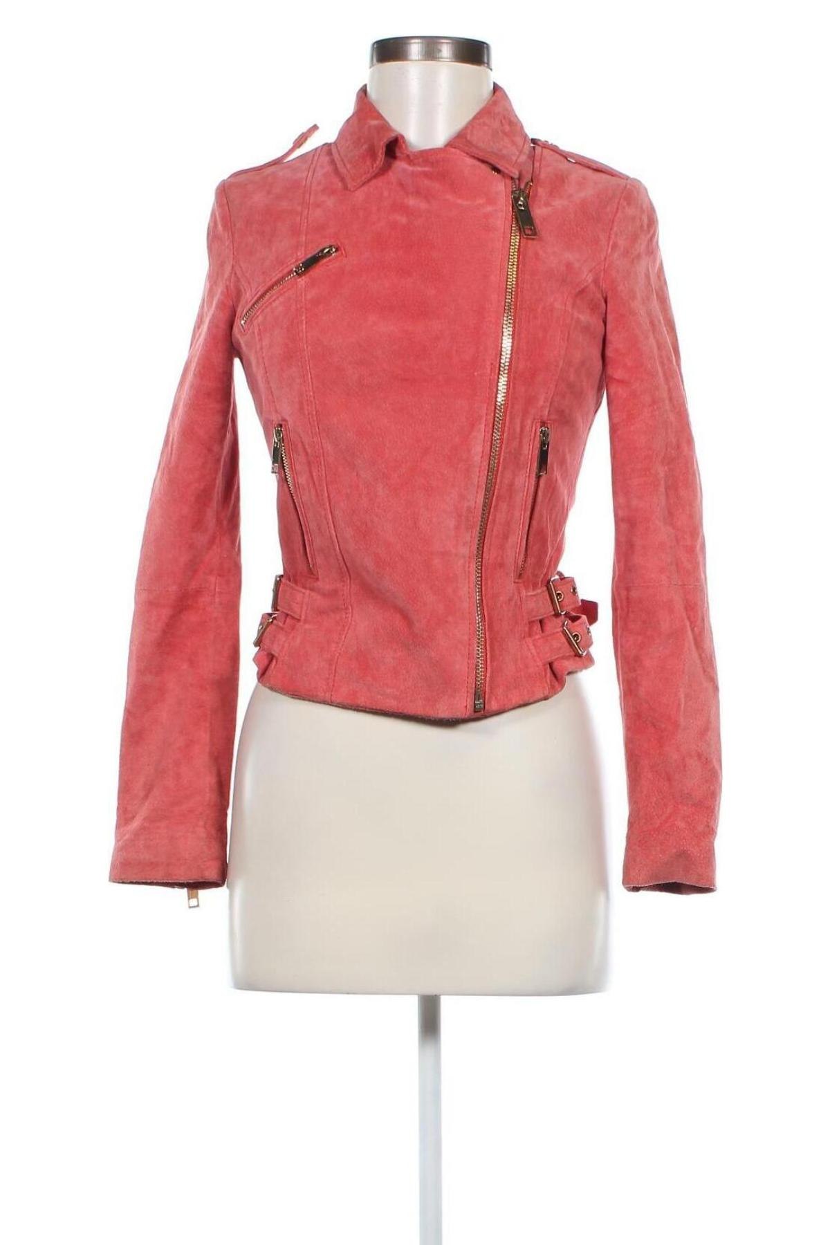 Damen Lederjacke Mango, Größe XS, Farbe Rot, Preis 48,50 €