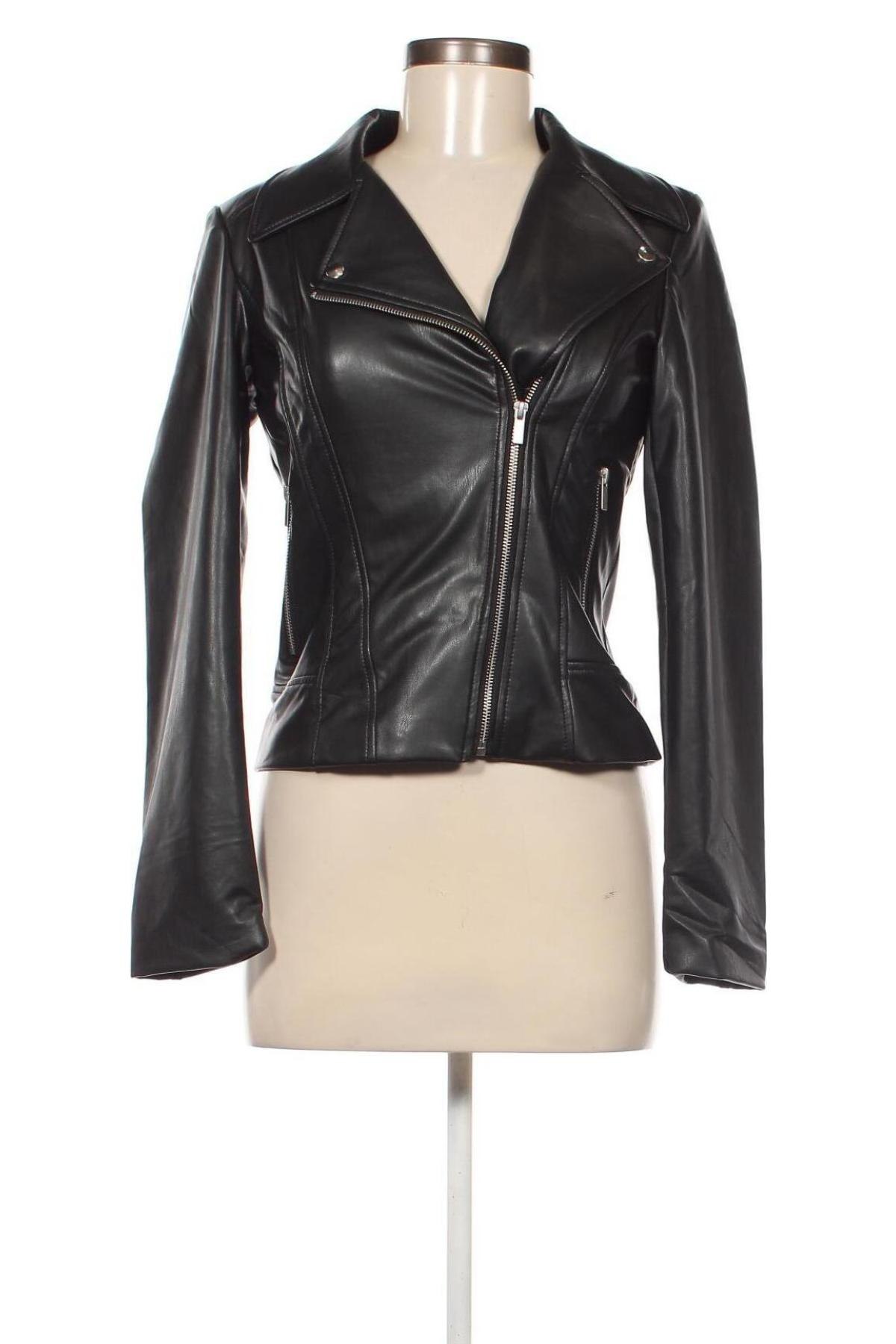 Dámska kožená bunda  Pieces, Veľkosť XS, Farba Čierna, Cena  31,16 €