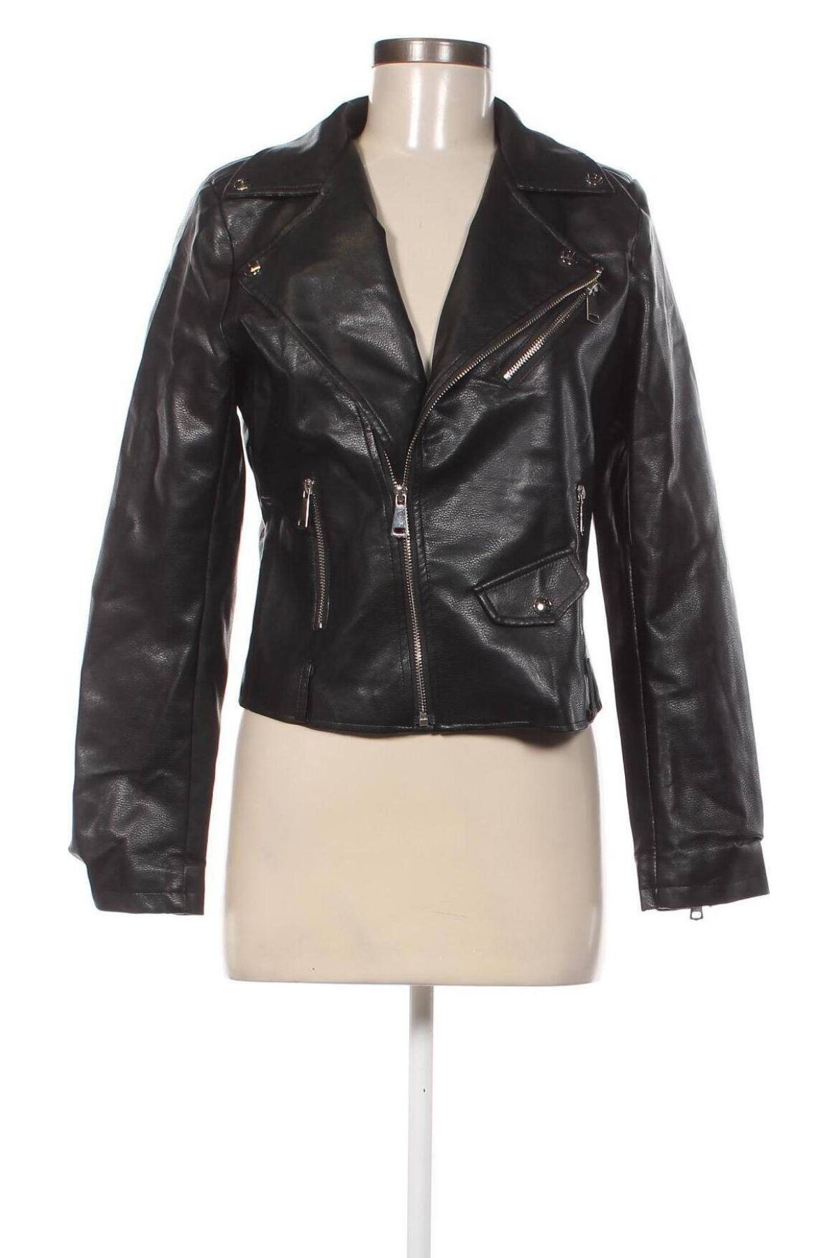 Dámska kožená bunda  SHEIN, Veľkosť M, Farba Čierna, Cena  16,67 €