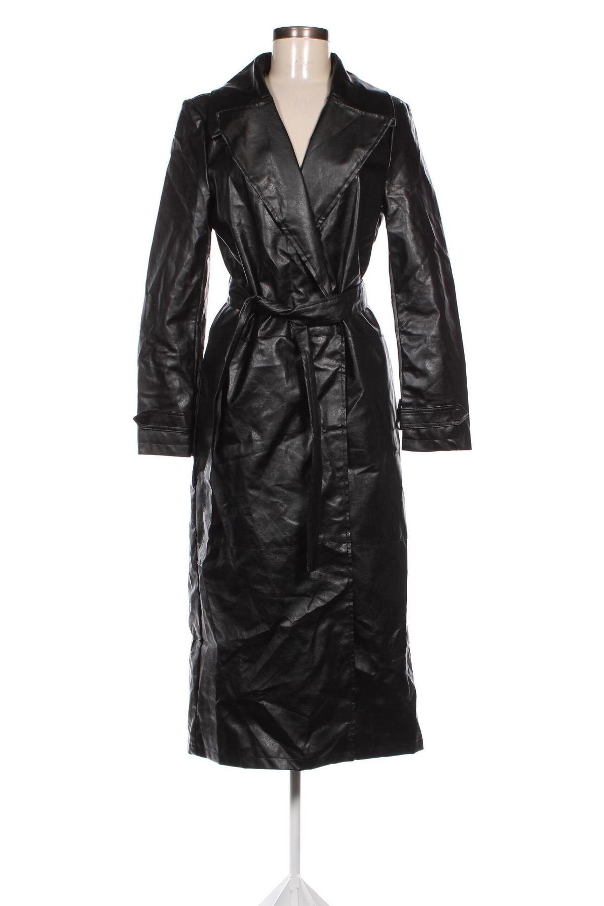 Γυναικείο δερμάτινο μπουφάν SHEIN, Μέγεθος M, Χρώμα Μαύρο, Τιμή 21,22 €