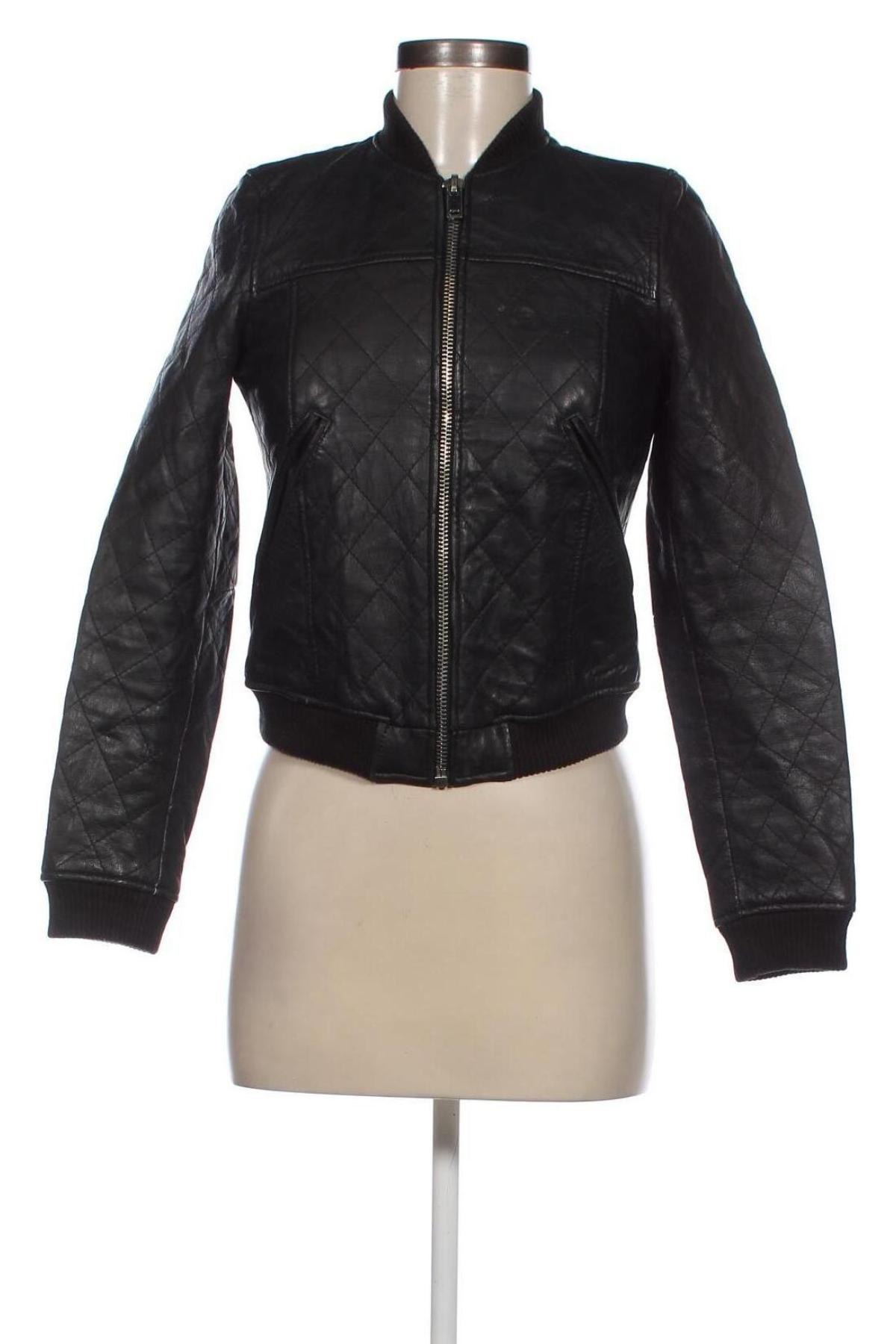 Damen Lederjacke Zara, Größe XS, Farbe Schwarz, Preis 55,74 €