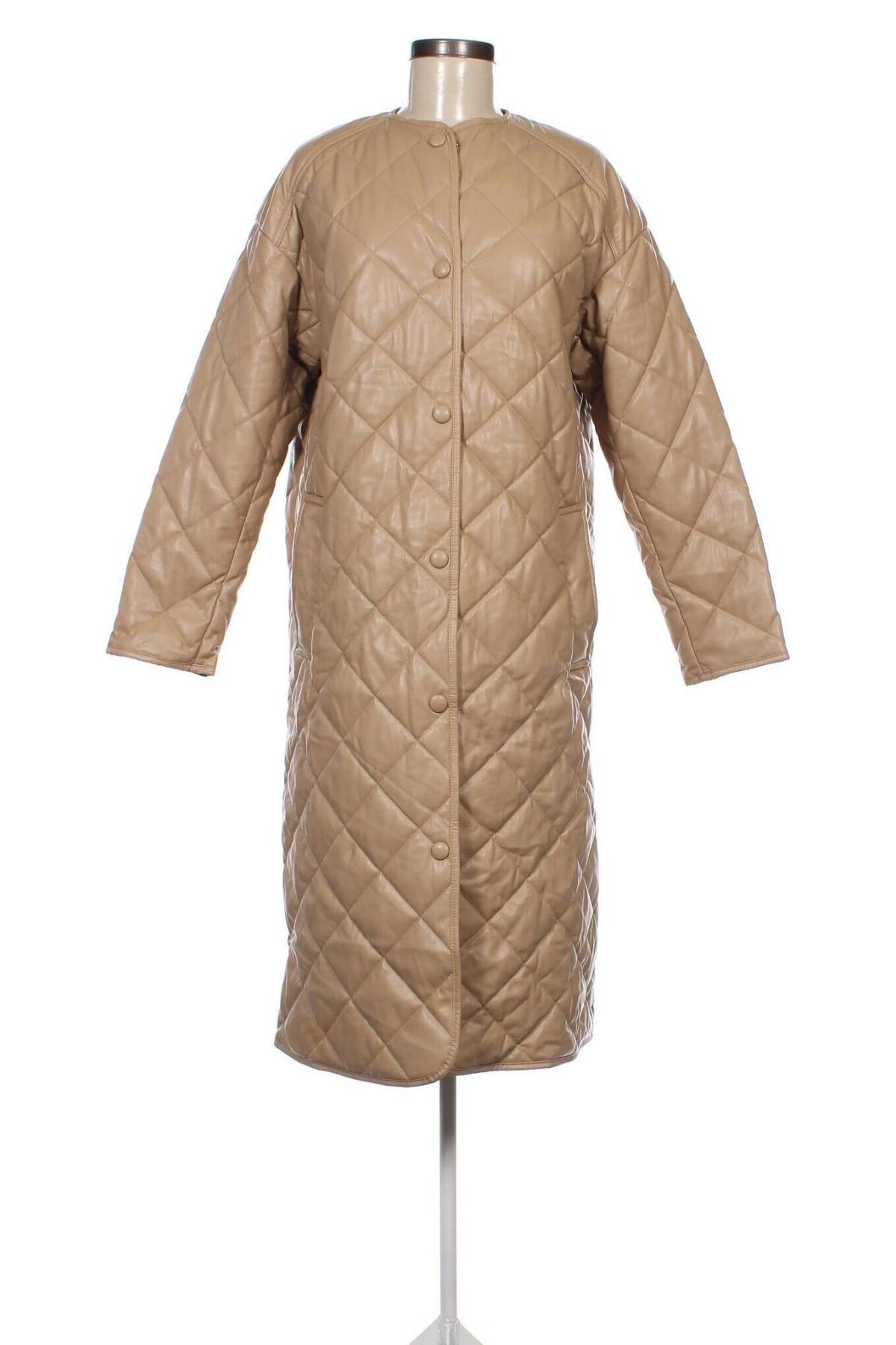 Γυναικείο δερμάτινο μπουφάν Zara, Μέγεθος XS, Χρώμα  Μπέζ, Τιμή 22,82 €