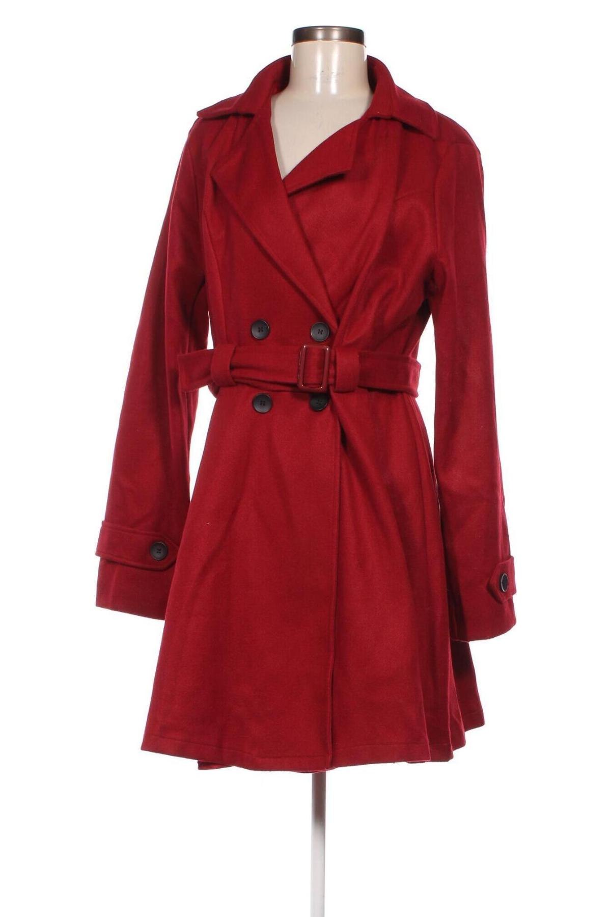 Дамско палто, Размер XL, Цвят Червен, Цена 66,34 лв.