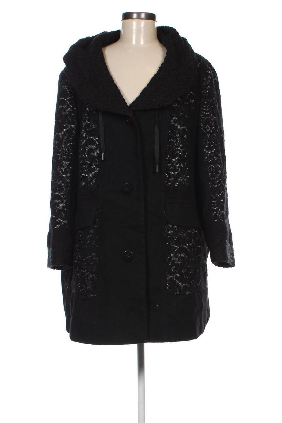 Γυναικείο παλτό Gelco, Μέγεθος XXL, Χρώμα Μαύρο, Τιμή 39,71 €