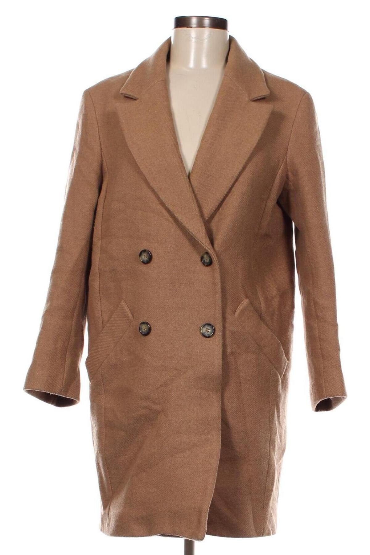 Дамско палто H&M, Размер XS, Цвят Бежов, Цена 69,55 лв.