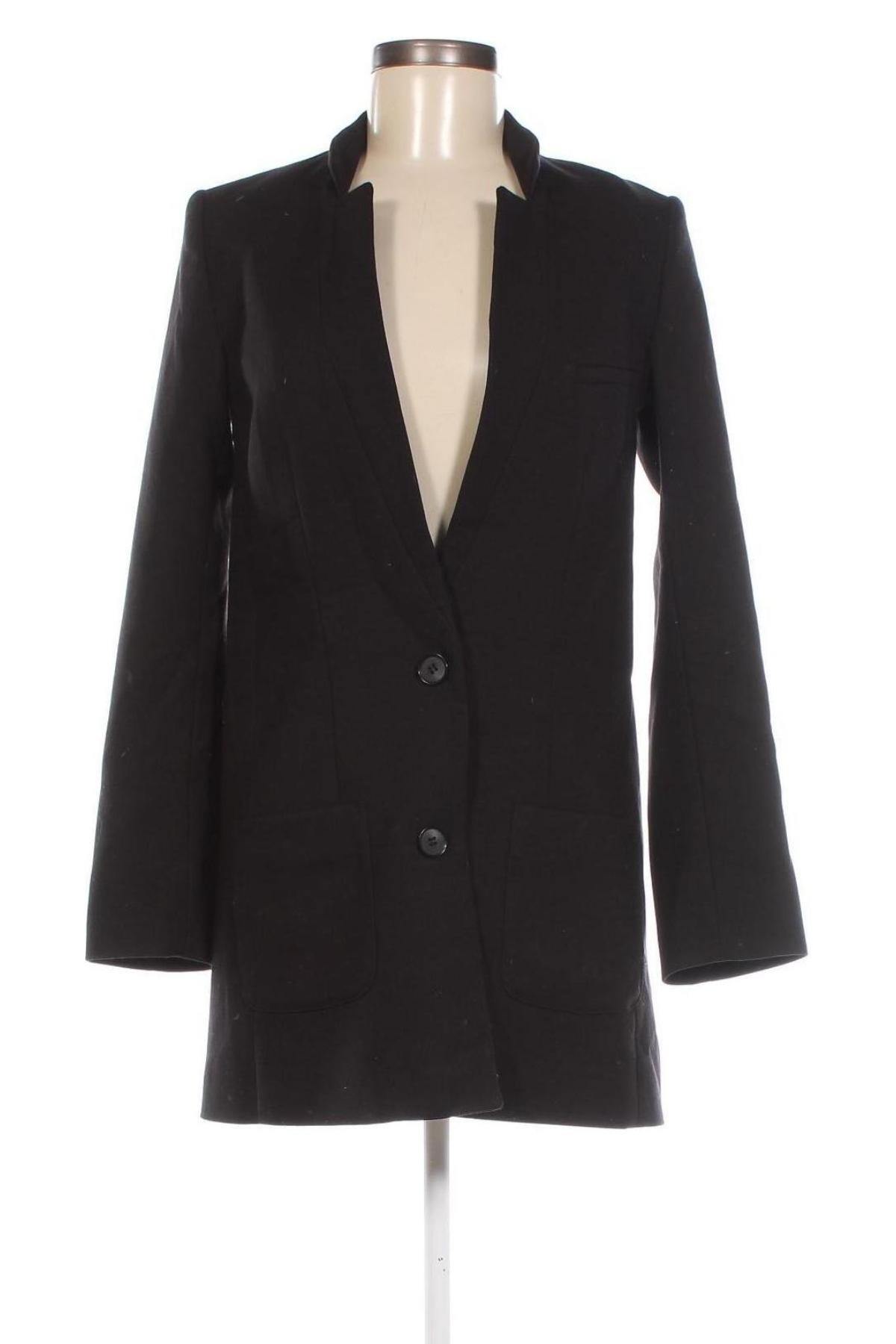 Дамско палто H&M, Размер XS, Цвят Черен, Цена 28,80 лв.