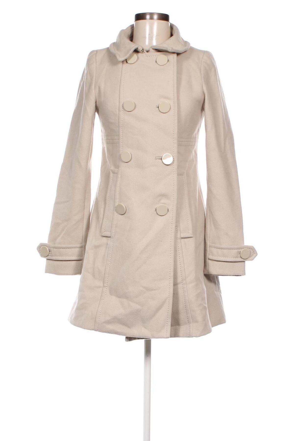 Дамско палто H&M, Размер S, Цвят Бежов, Цена 66,34 лв.