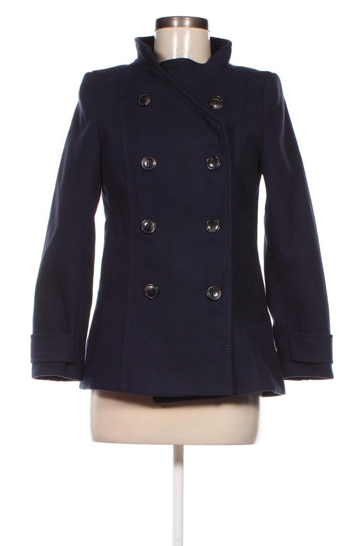 Дамско палто H&M, Размер S, Цвят Син, Цена 66,34 лв.