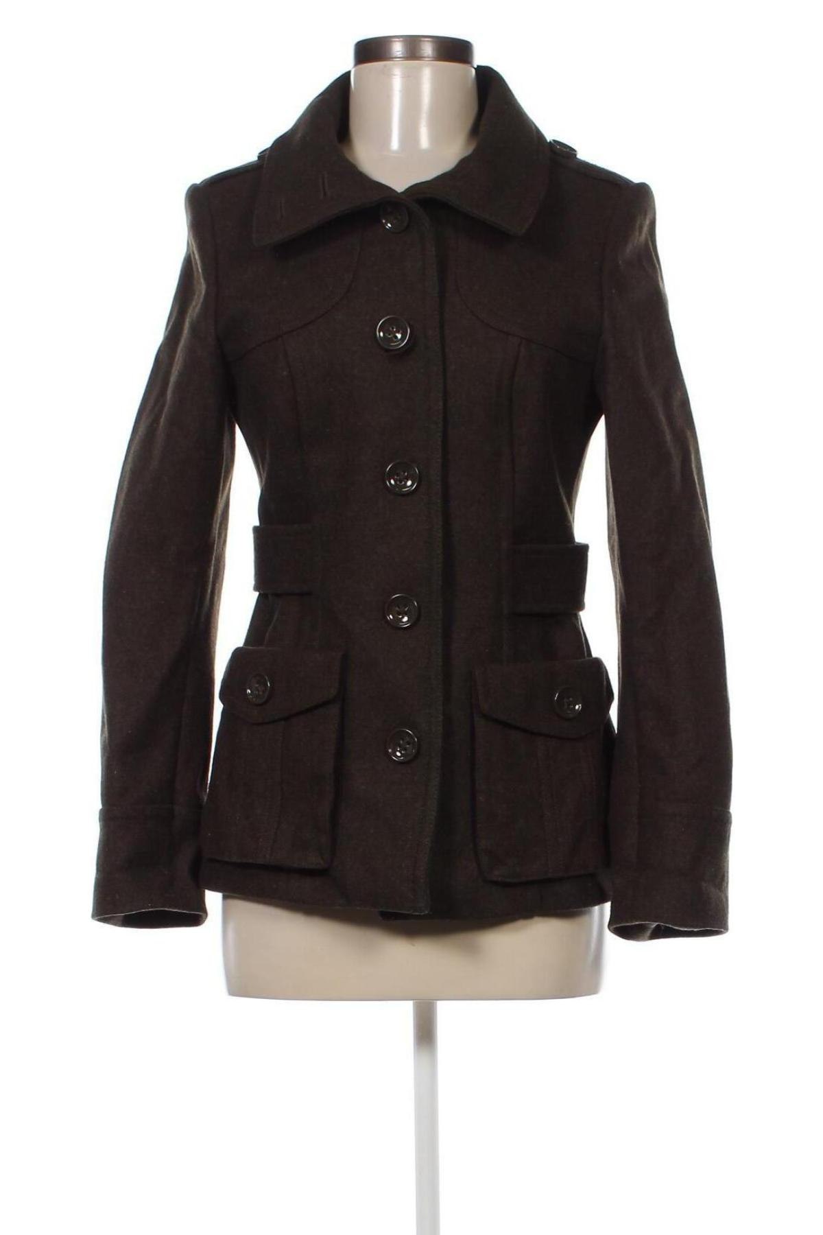 Дамско палто H&M, Размер S, Цвят Зелен, Цена 66,34 лв.