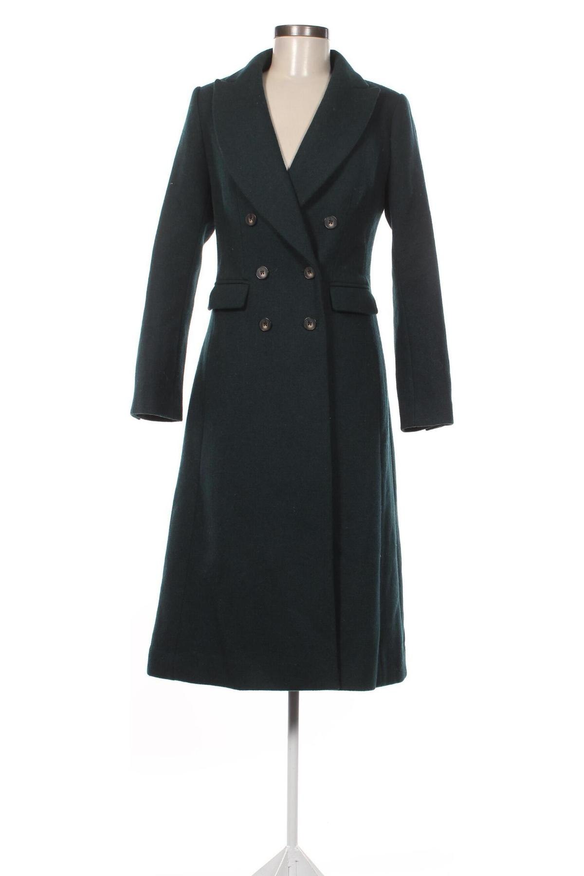 Дамско палто Marks & Spencer, Размер S, Цвят Зелен, Цена 35,74 лв.