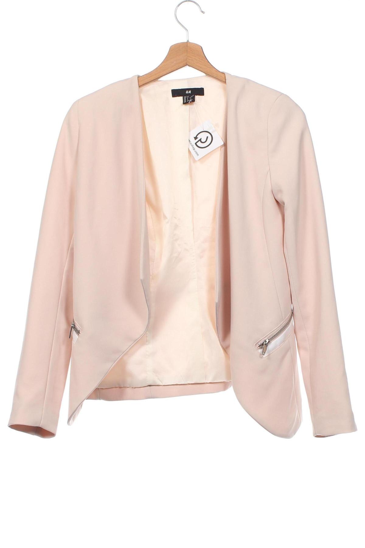 Γυναικείο σακάκι H&M, Μέγεθος XS, Χρώμα  Μπέζ, Τιμή 13,51 €