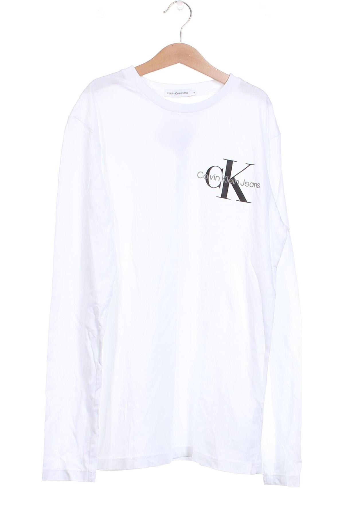 Dziecięca bluzka Calvin Klein Jeans, Rozmiar 15-18y/ 170-176 cm, Kolor Biały, Cena 115,68 zł