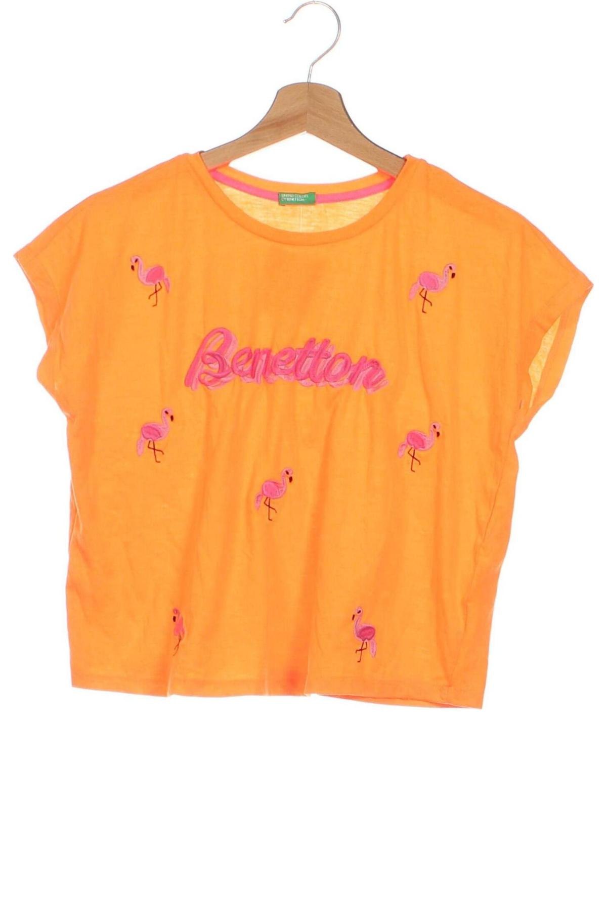 Bluză pentru copii United Colors Of Benetton, Mărime 15-18y/ 170-176 cm, Culoare Portocaliu, Preț 32,57 Lei