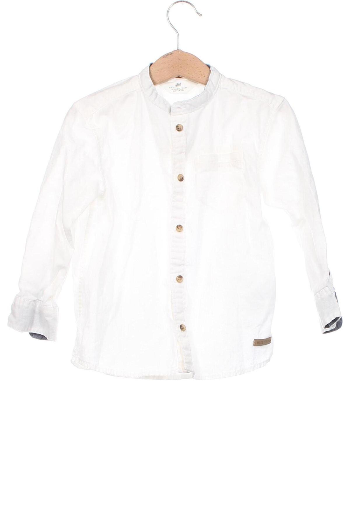 Детска риза H&M, Размер 2-3y/ 98-104 см, Цвят Бял, Цена 6,84 лв.