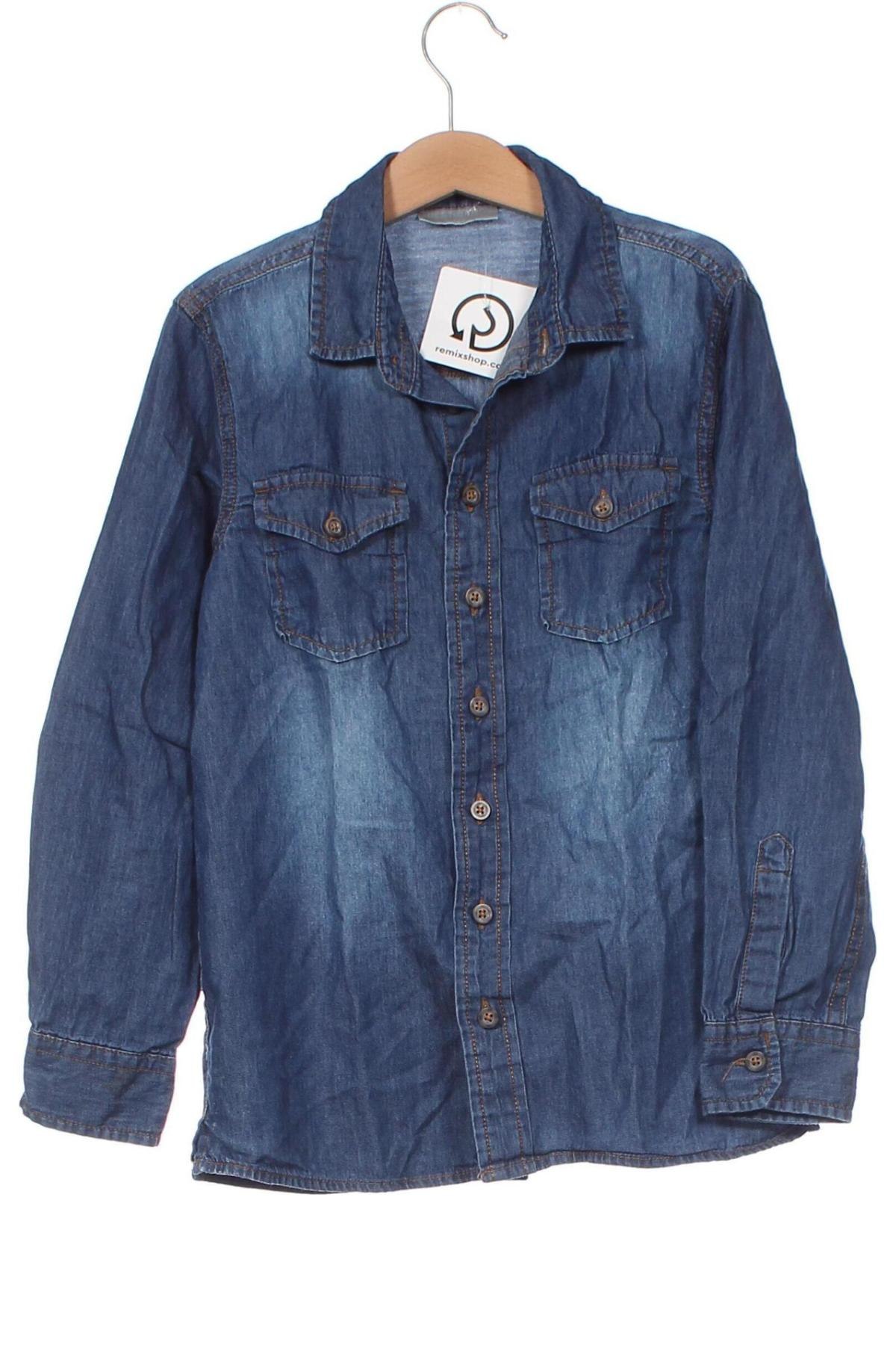 Kinderhemd Pepco, Größe 7-8y/ 128-134 cm, Farbe Blau, Preis 3,60 €