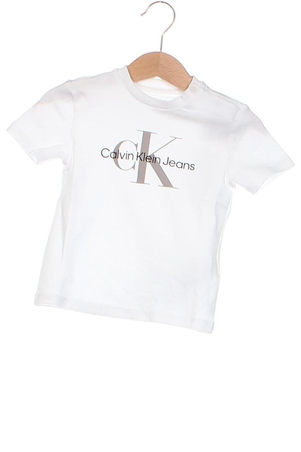 Kinder T-Shirt Calvin Klein Jeans, Größe 9-12m/ 74-80 cm, Farbe Weiß, Preis € 23,71