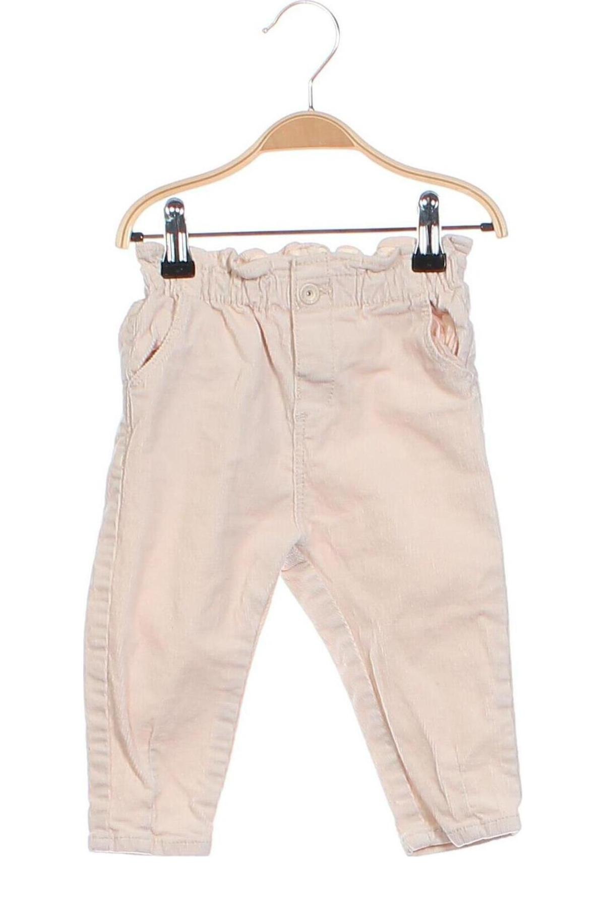 Pantaloni de catifea reiată, pentru copii Zara, Mărime 12-18m/ 80-86 cm, Culoare Ecru, Preț 31,44 Lei