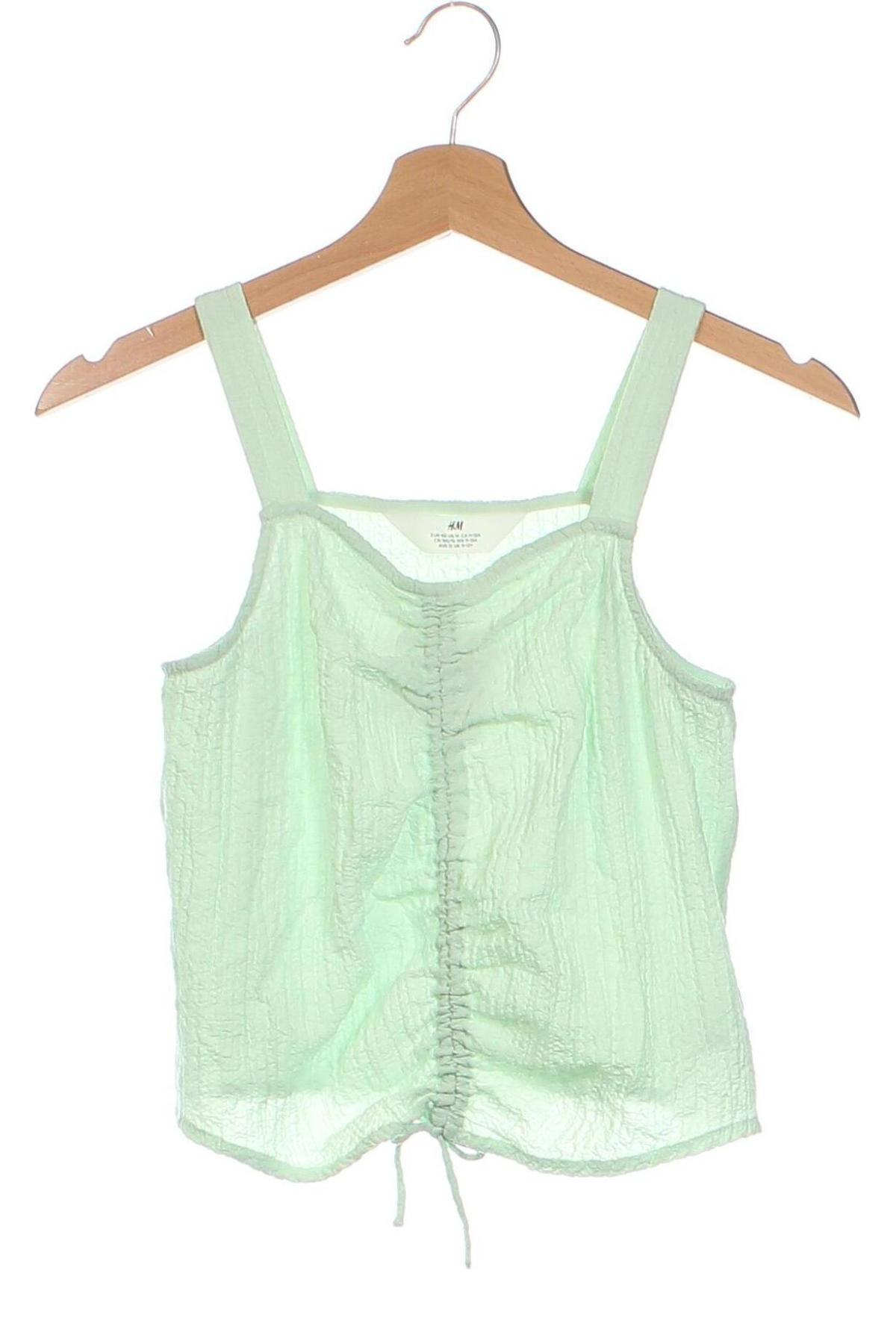 Μπλουζάκι αμάνικο παιδικό H&M, Μέγεθος 11-12y/ 152-158 εκ., Χρώμα Πράσινο, Τιμή 2,48 €