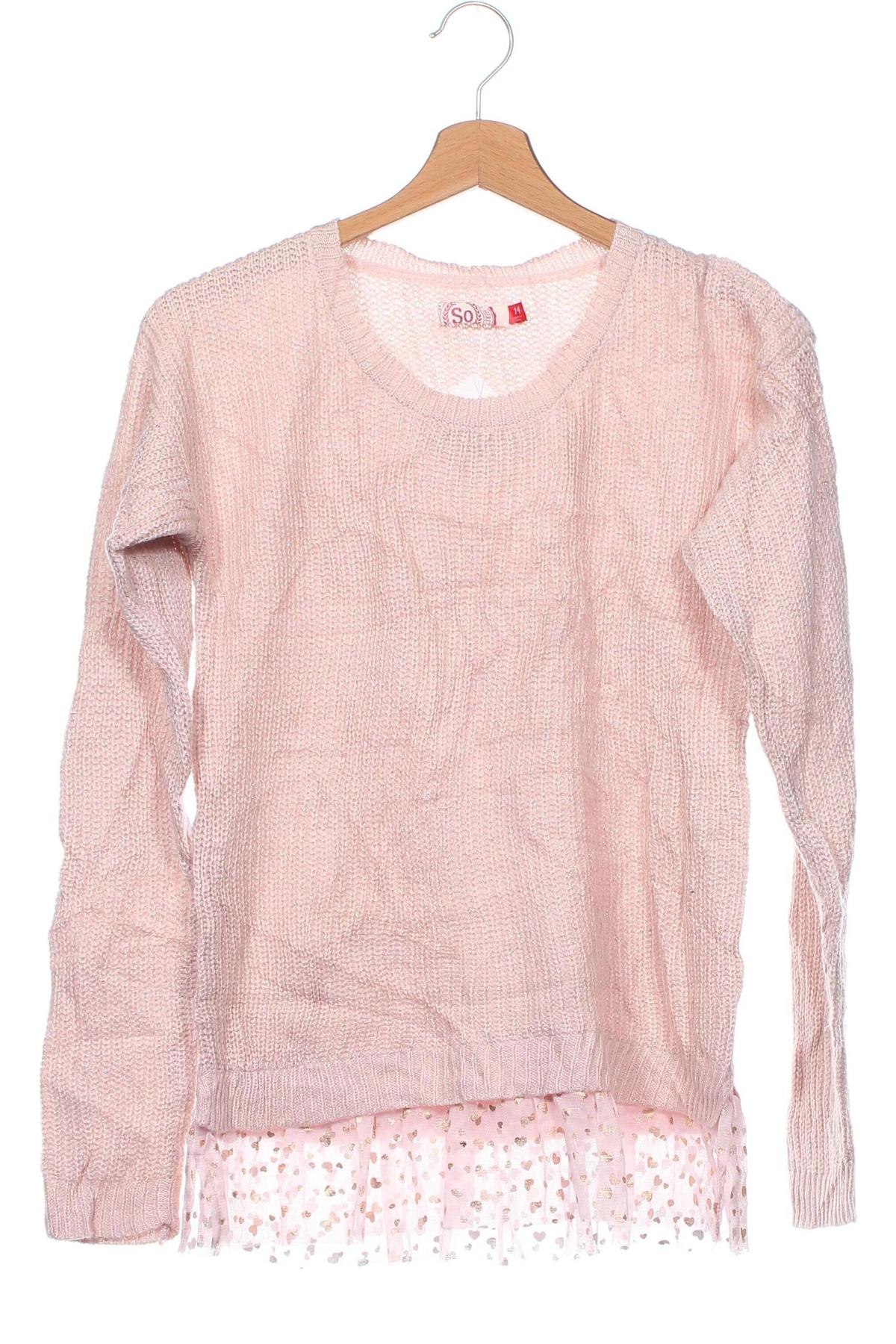 Παιδικό πουλόβερ So, Μέγεθος 13-14y/ 164-168 εκ., Χρώμα Ρόζ , Τιμή 6,00 €