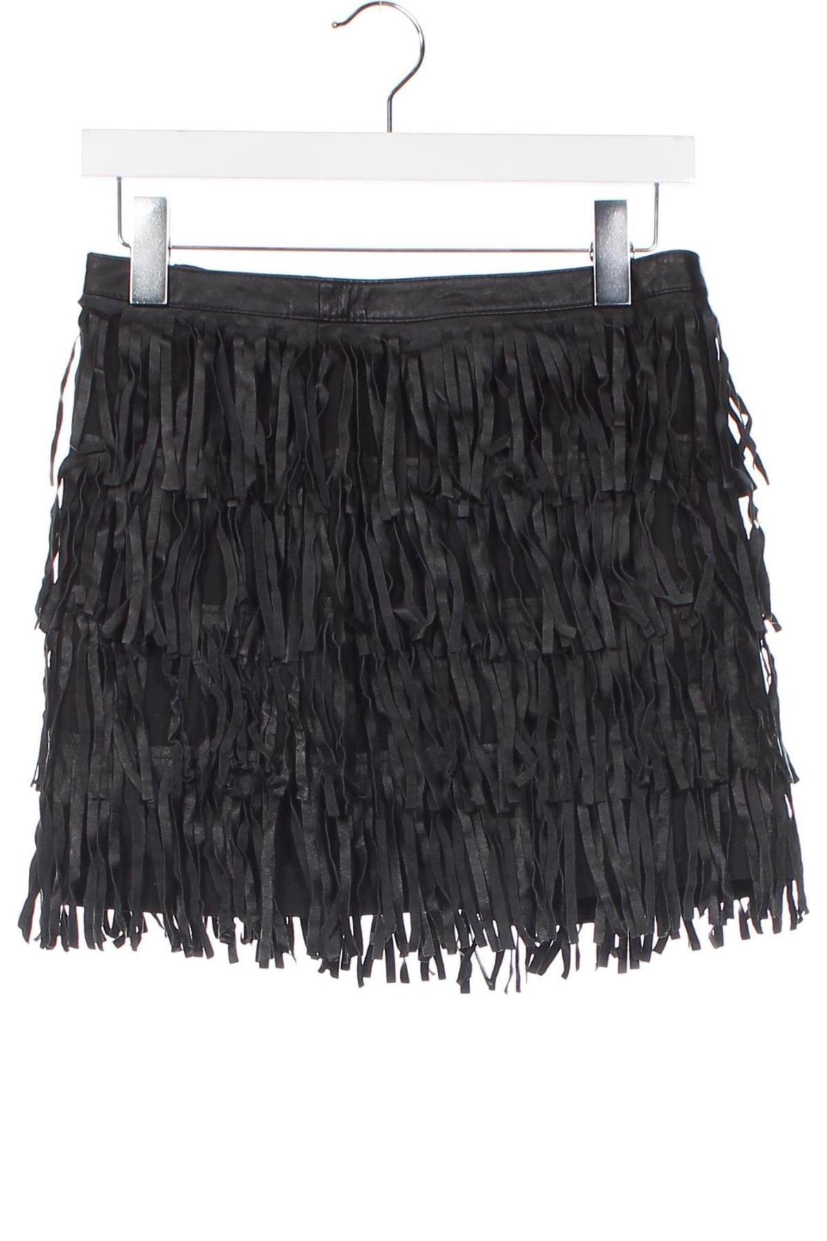 Δερμάτινη φούστα Zara, Μέγεθος XS, Χρώμα Μαύρο, Τιμή 48,50 €