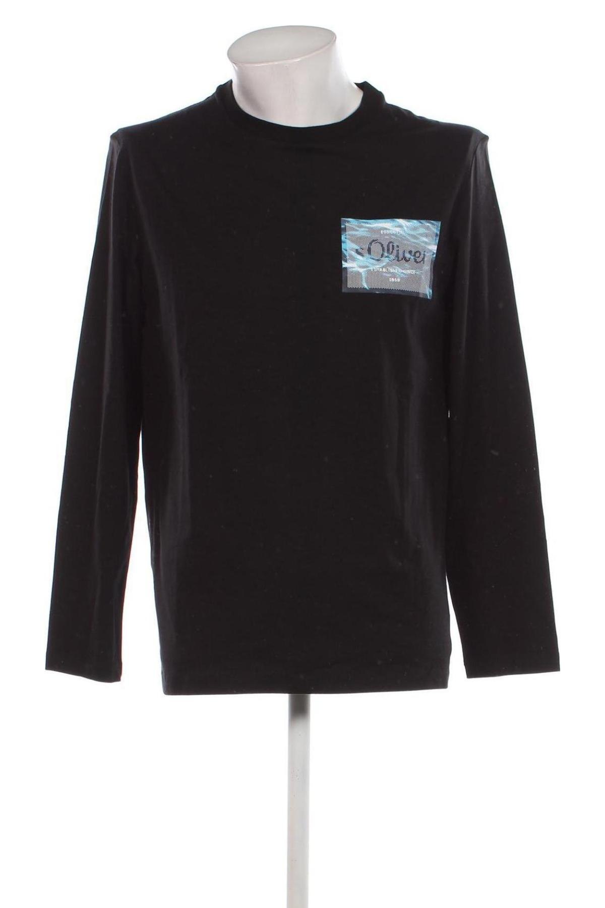 Ανδρική μπλούζα S.Oliver, Μέγεθος L, Χρώμα Μαύρο, Τιμή 17,58 €