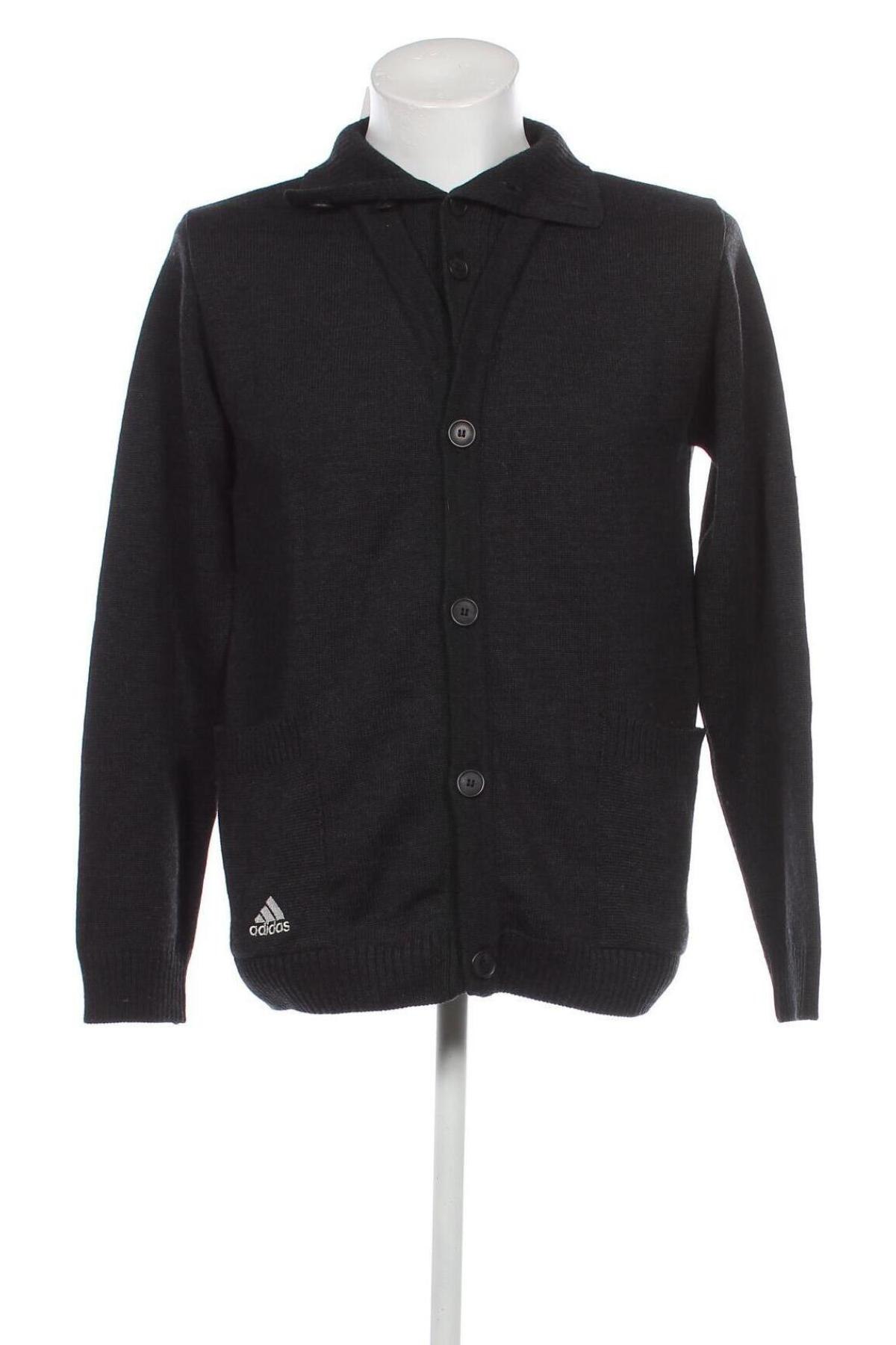 Herren Strickjacke Adidas, Größe L, Farbe Grau, Preis € 34,51