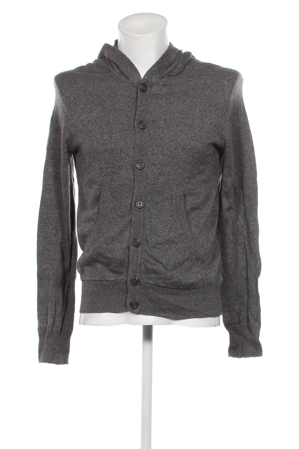 Herren Strickjacke H&M L.O.G.G., Größe M, Farbe Grau, Preis 10,09 €