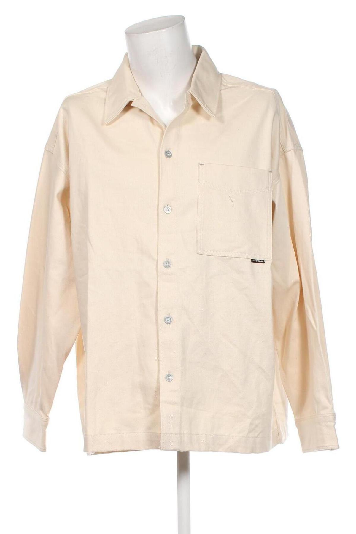 Ανδρικό πουκάμισο G-Star Raw, Μέγεθος L, Χρώμα Εκρού, Τιμή 41,50 €