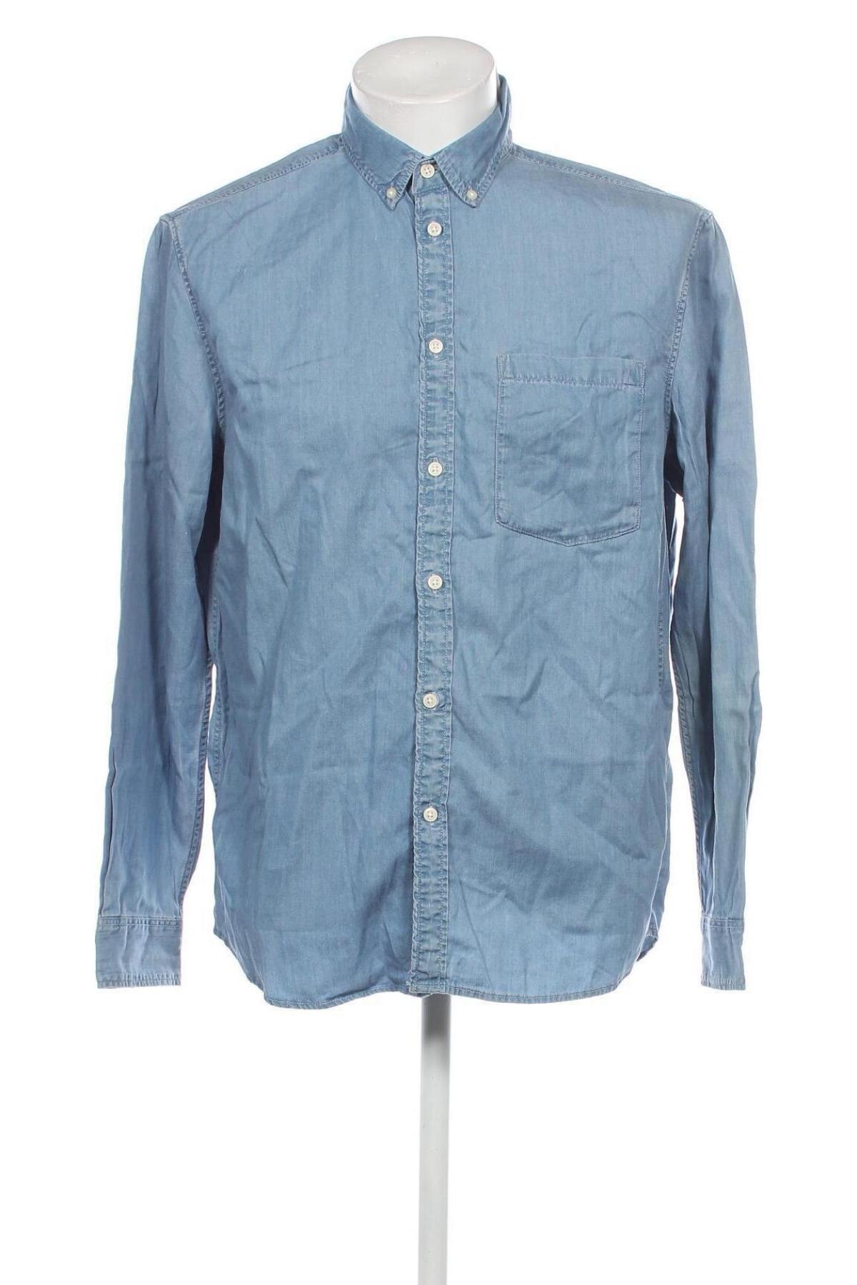 Ανδρικό πουκάμισο H&M, Μέγεθος L, Χρώμα Μπλέ, Τιμή 16,32 €