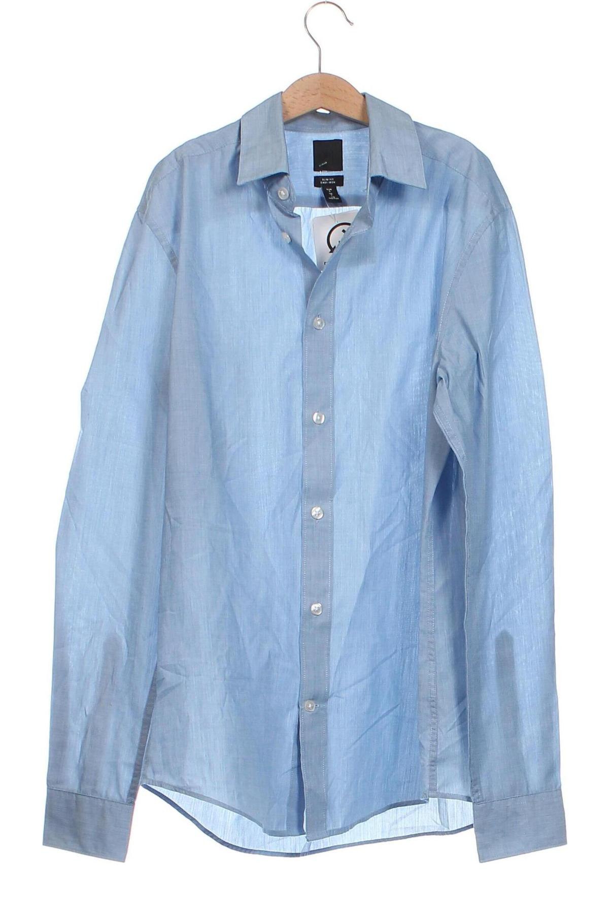 Мъжка риза H&M, Размер S, Цвят Син, Цена 13,05 лв.