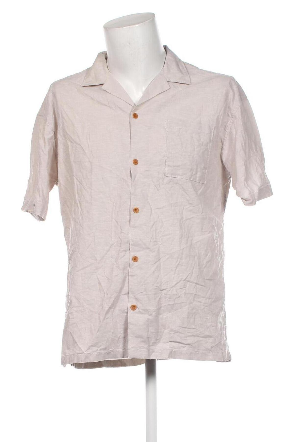 Ανδρικό πουκάμισο Jack & Jones, Μέγεθος L, Χρώμα Εκρού, Τιμή 24,09 €