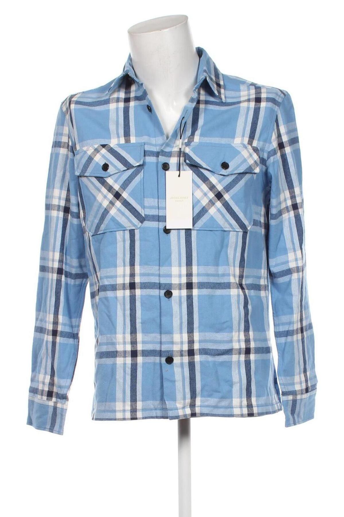 Ανδρικό πουκάμισο Jack & Jones PREMIUM, Μέγεθος L, Χρώμα Μπλέ, Τιμή 21,83 €