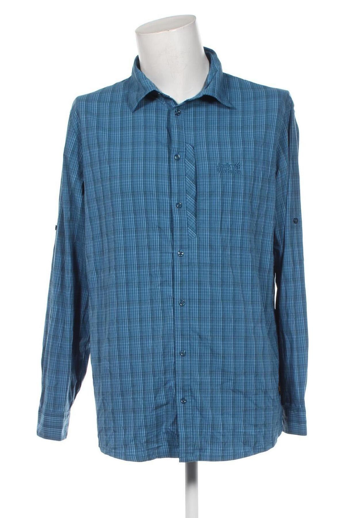 Мъжка риза Jack Wolfskin, Размер XL, Цвят Син, Цена 78,98 лв.