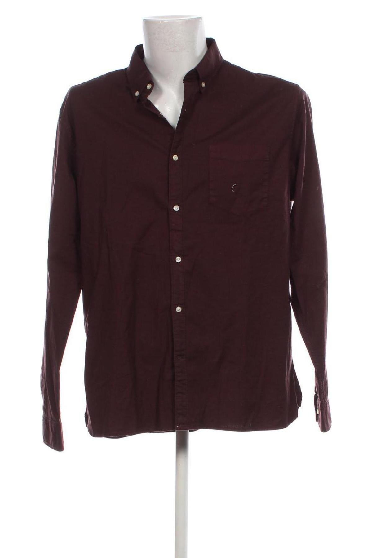 Мъжка риза Knowledge Cotton Apparel, Размер XXL, Цвят Червен, Цена 36,22 лв.