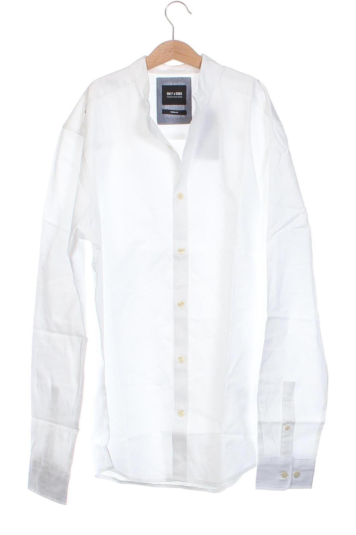 Herrenhemd Only & Sons, Größe M, Farbe Weiß, Preis 13,04 €