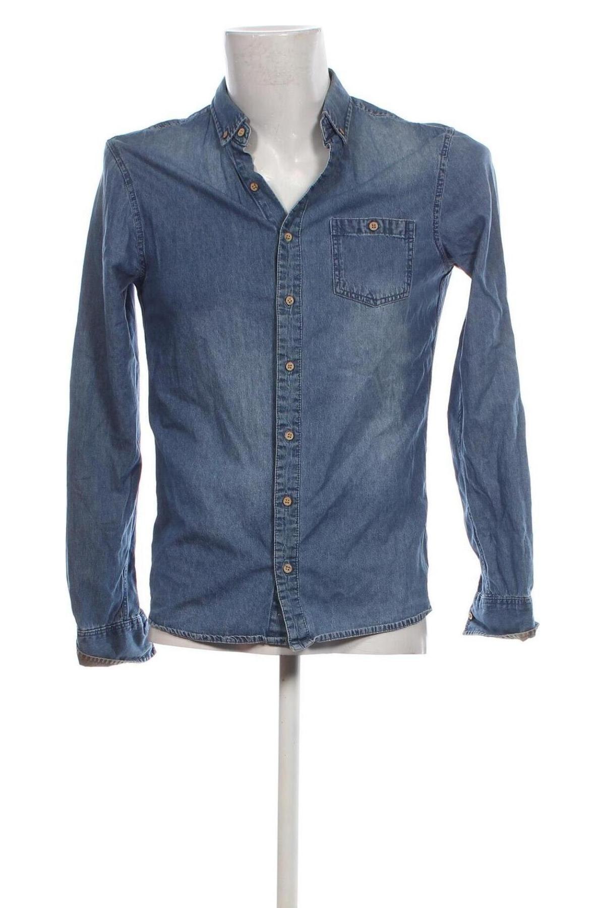 Ανδρικό πουκάμισο Pull&Bear, Μέγεθος S, Χρώμα Μπλέ, Τιμή 8,90 €