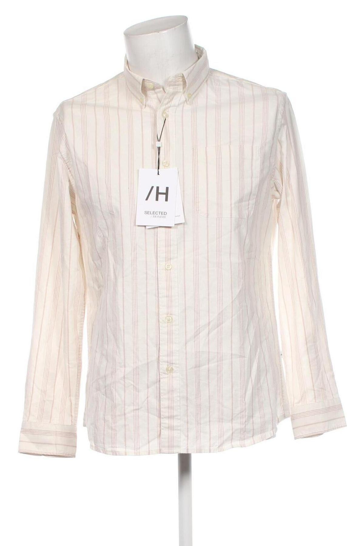 Herrenhemd Selected Homme, Größe M, Farbe Ecru, Preis 23,97 €