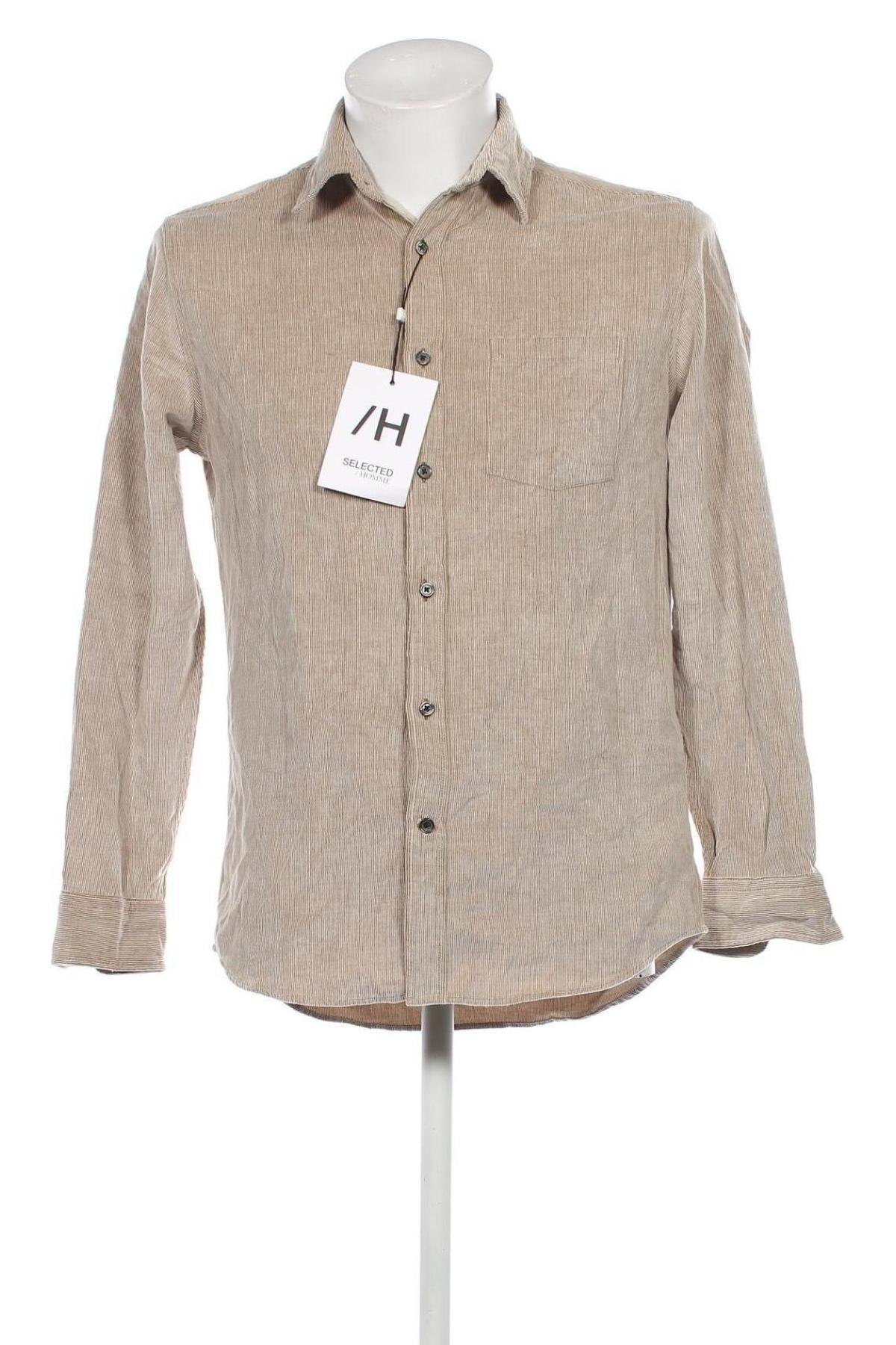 Herrenhemd Selected Homme, Größe S, Farbe Beige, Preis 26,37 €