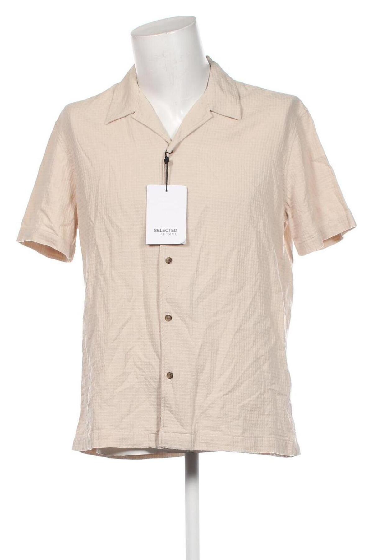 Ανδρικό πουκάμισο Selected Homme, Μέγεθος L, Χρώμα Εκρού, Τιμή 27,78 €