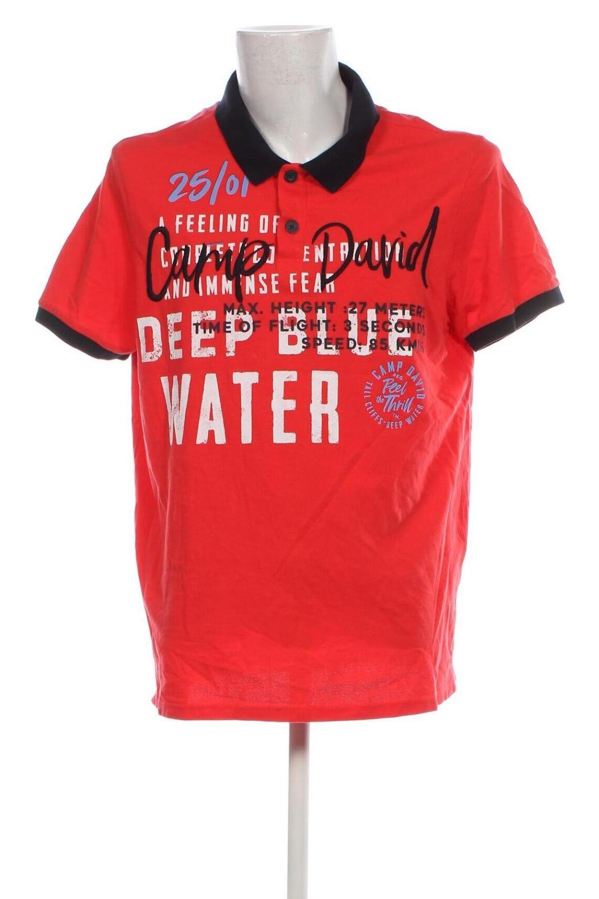 Herren T-Shirt Camp David, Größe XL, Farbe Rot, Preis 17,40 €