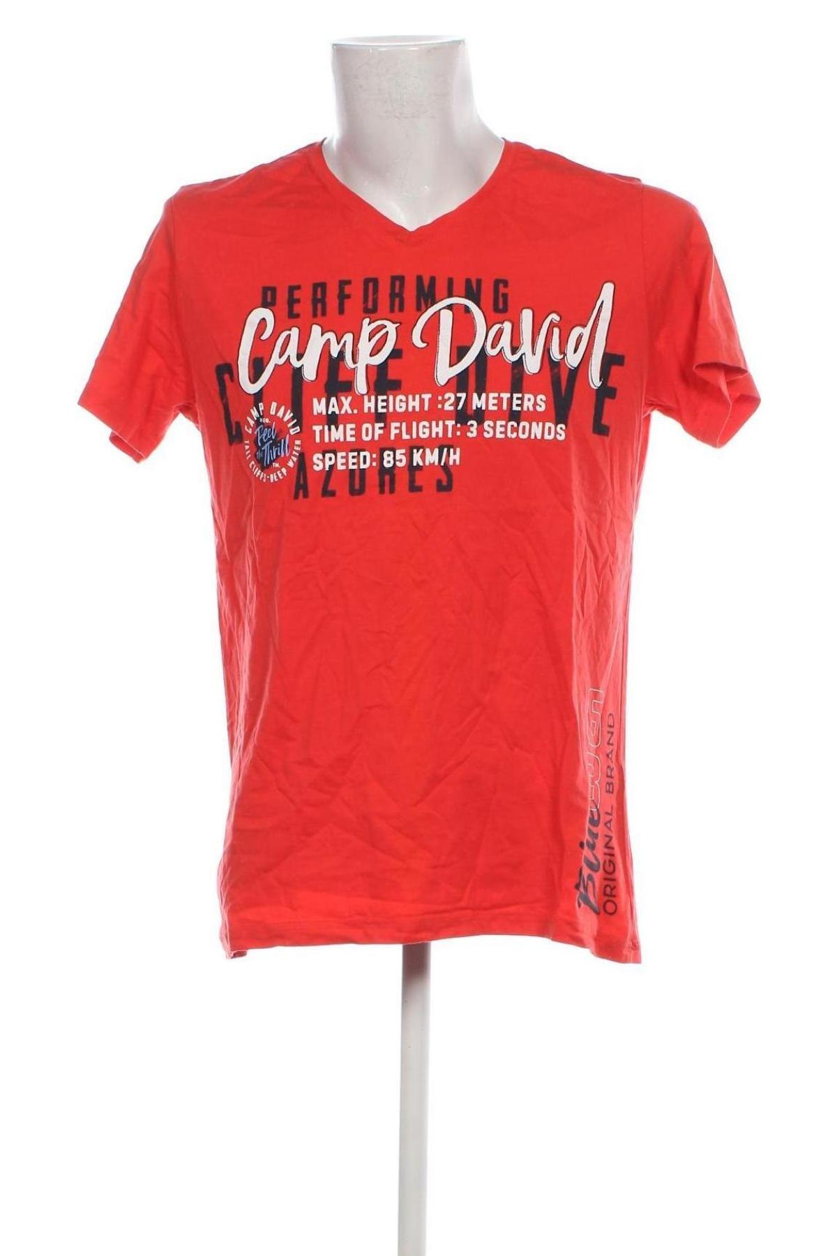 Herren T-Shirt Camp David, Größe L, Farbe Rot, Preis 17,40 €