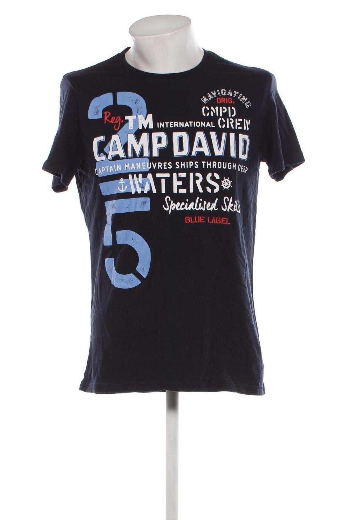 Herren T-Shirt Camp David, Größe L, Farbe Blau, Preis € 17,40