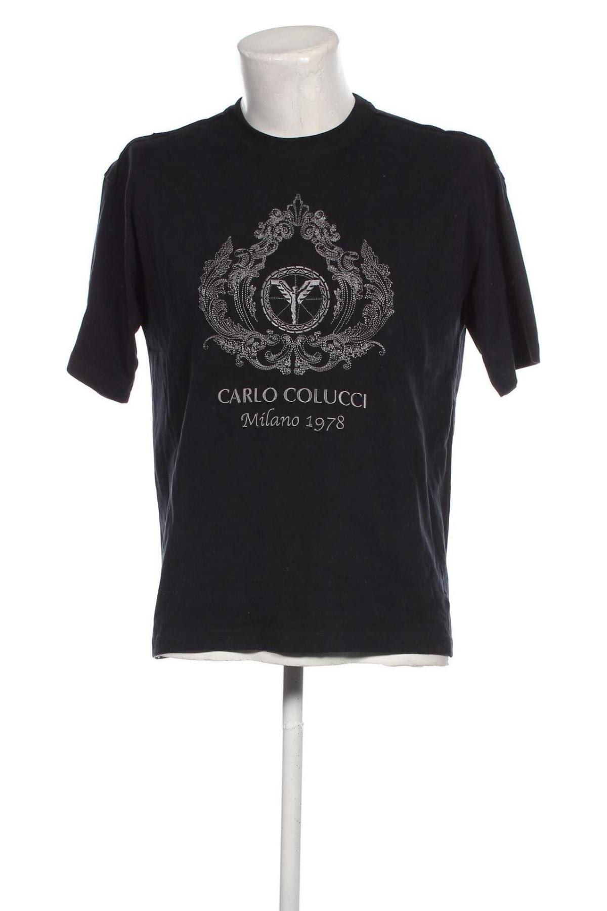 Tricou de bărbați Carlo Colucci, Mărime XS, Culoare Albastru, Preț 184,21 Lei