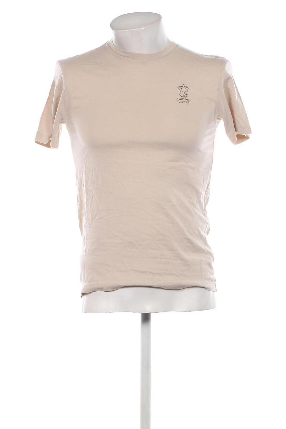 Мъжка тениска H&M Divided, Размер XS, Цвят Бежов, Цена 13,00 лв.
